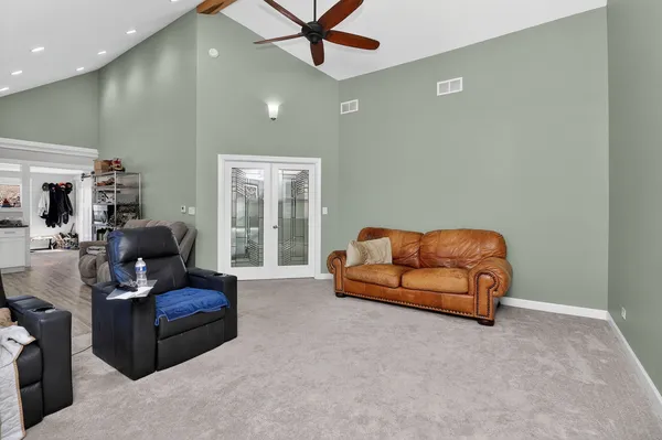 a living room with furniture