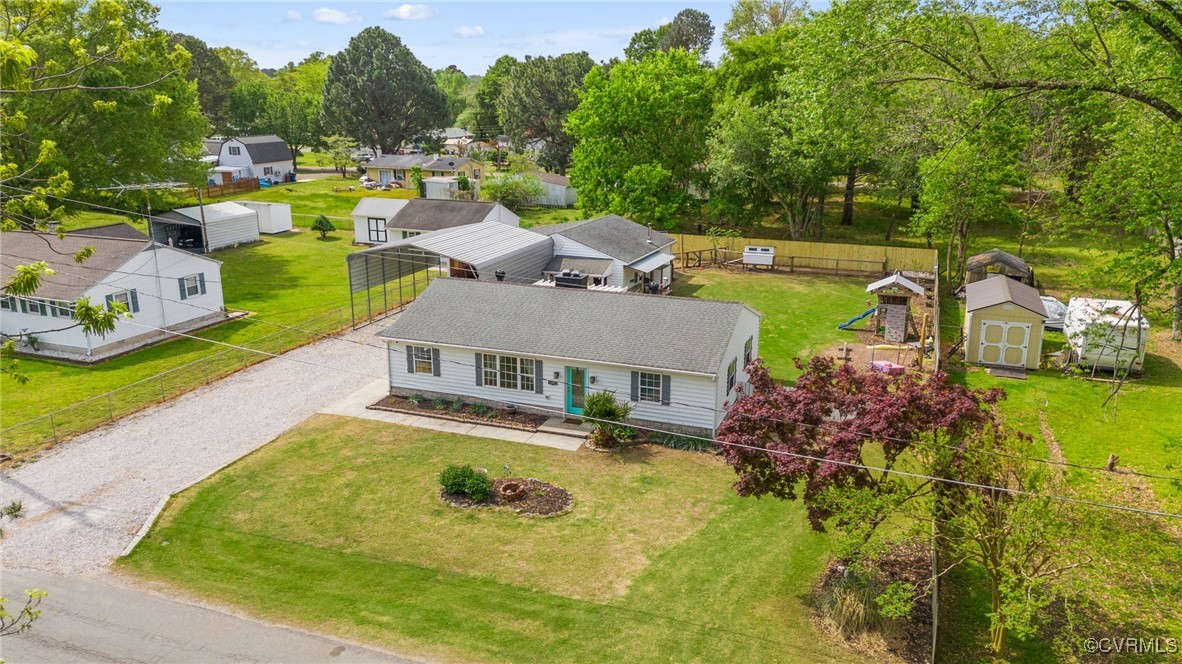 13923 White Oak Drive Lanexa, VA 23089 - Photo 29 of 46 an aerial view of a house with swimming pool garden and patio