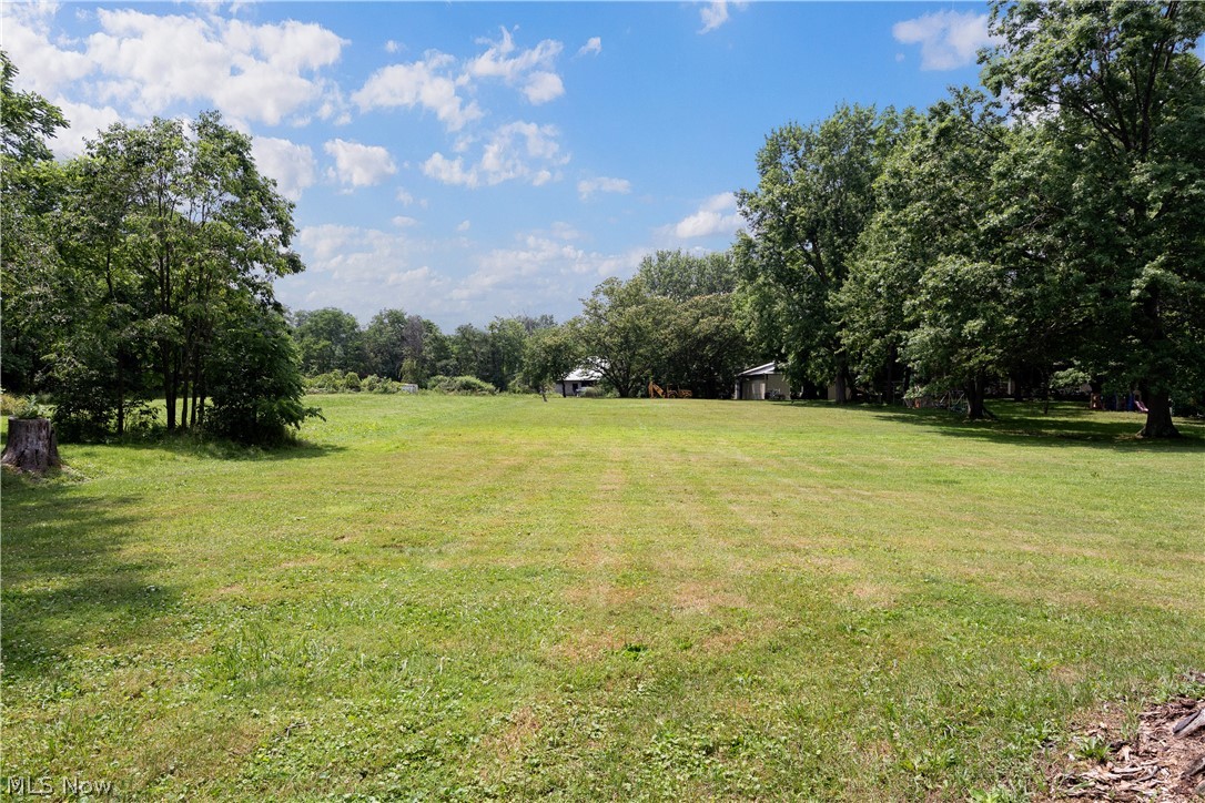 6324 Struthers Road Youngstown, OH 44514 - Photo 8 of 42 Expansive green lawn surrounded by mature trees, featuring a distant outbuilding with a white roof and siding