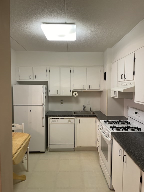 1550 Worcester Road, Unit 114 Framingham, MA 01702 - Photo 8 of 21 a kitchen with cabinets a sink and white appliances