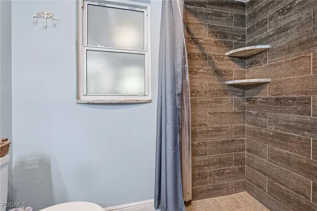 a bathroom with a shower