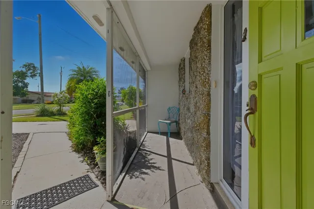 a view of a pathway of a building