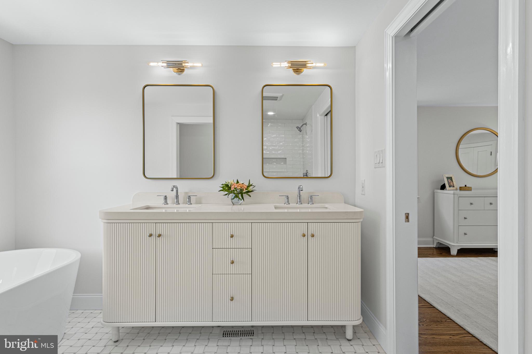 1611 Lark Lane Villanova, PA 19085 - Photo 39 of 67 double fluted vanity w/ built-in hair dryer drawer