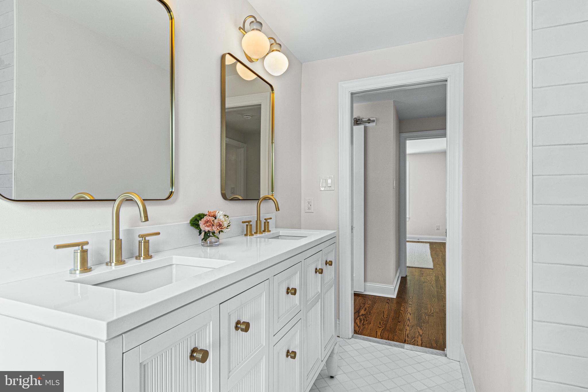 1611 Lark Lane Villanova, PA 19085 - Photo 45 of 67 Hall bath with double vanity - for beds 2 and 3
