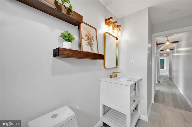 a view of a hallway with entryway