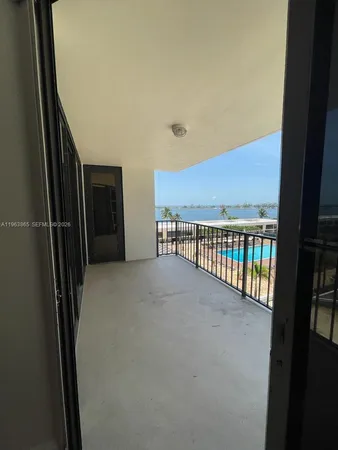 a view of a room with a window