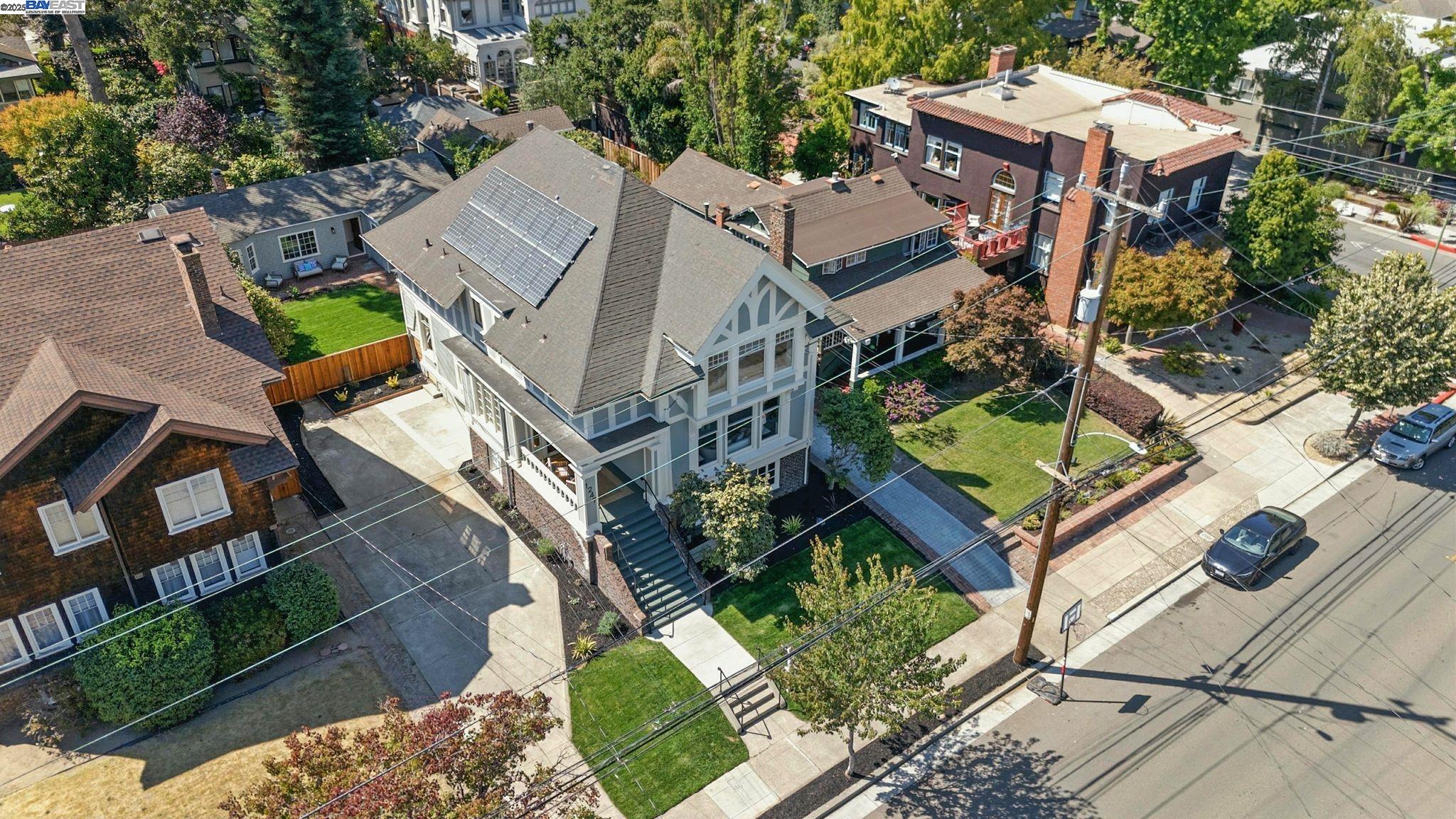 1247 Sherman Street Alameda, CA 94501 - Photo 14 of 50 an aerial view of a house with a garden