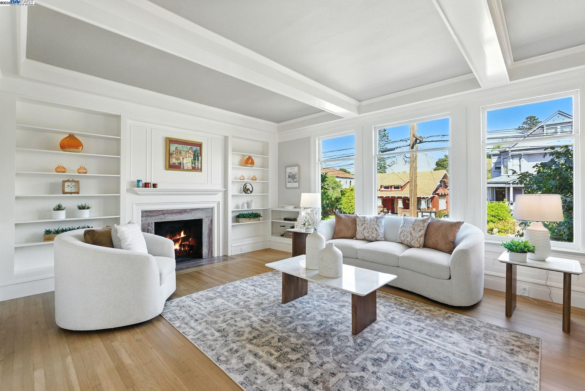 1247 Sherman Street Alameda, CA 94501 - Photo 43 of 50 a living room with furniture and a fireplace