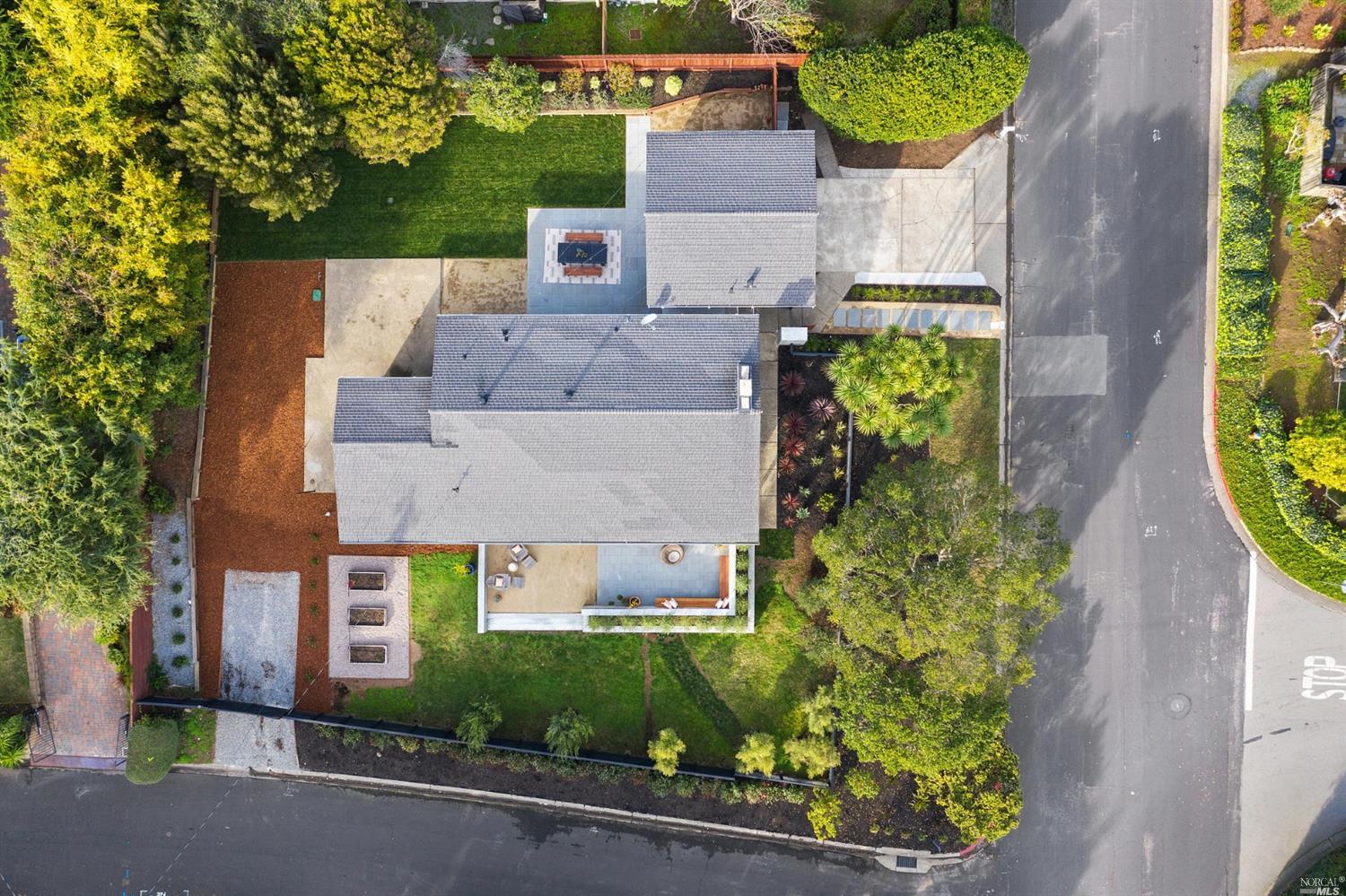 9 Bay Vista Drive Mill Valley, CA 94941 - Photo 28 of 34 an aerial view of a house with a swimming pool