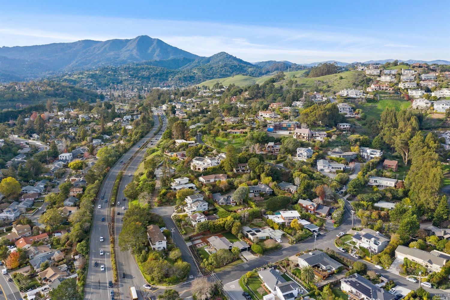 9 Bay Vista Drive Mill Valley, CA 94941 - Photo 31 of 34 an aerial view of residential house and car parked