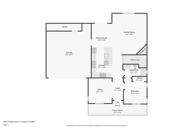 an aerial view of a house with a garden
