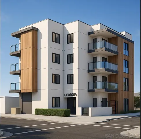 a front view of a building