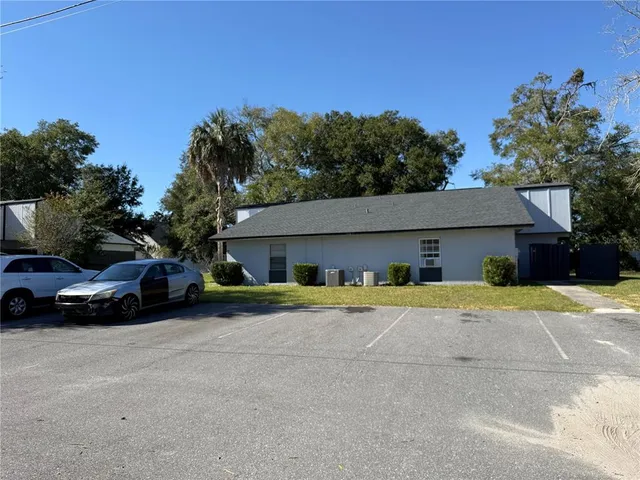 a view of backyard of house