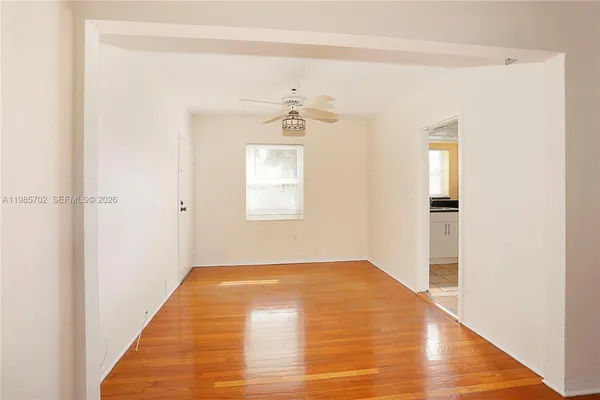a view of a room with a staircase