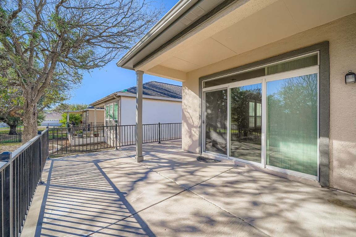 307 Mill Pond Path Georgetown, TX 78633 - Photo 23 of 26 View of patio. Back patio looks out east to a greenbelt area.
