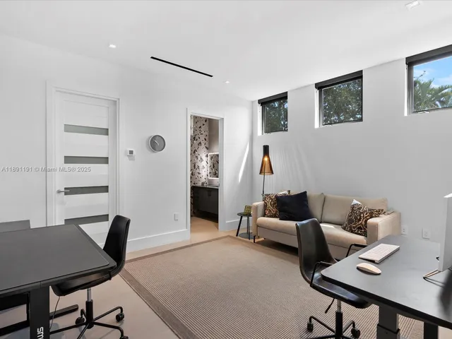 a outdoor dining space with furniture and outdoor view