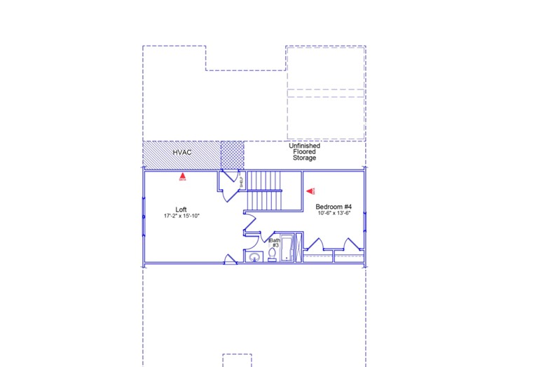 3016 Oak Grove Lane, Unit LOT 73 Anderson, SC 29621 - Photo 2 of 3 A clear blueprint illustrating the layout of a loft, bathroom, and bedroom on one level.