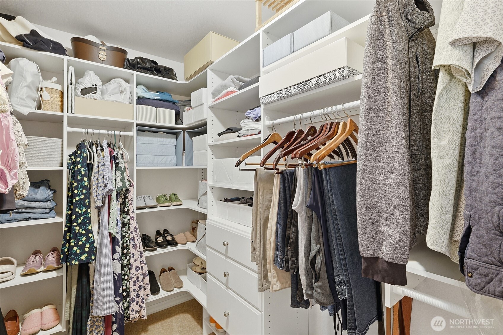 17747 89th Court Northeast Bothell, WA 98011 - Photo 19 of 33 a view of walk in closet with clothes and shoes
