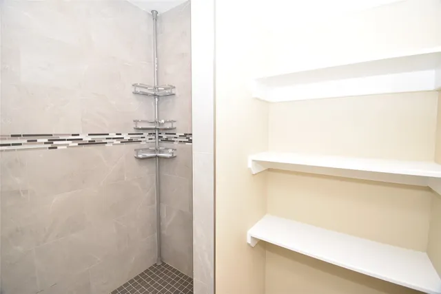 a bathroom with a shower
