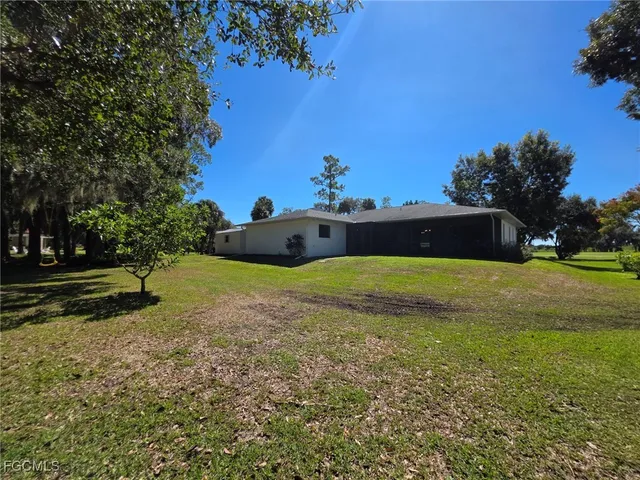 a house view with a garden space