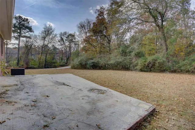 a view of a backyard