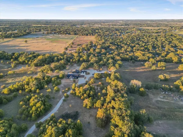 an aerial view of residential building and lake view