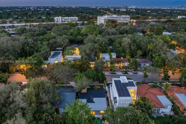 an aerial view of a city with lots of residential buildings