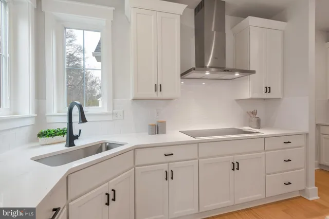 a kitchen with stainless steel appliances white cabinets and a sink