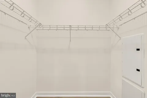 a view of small space with racks on the wall