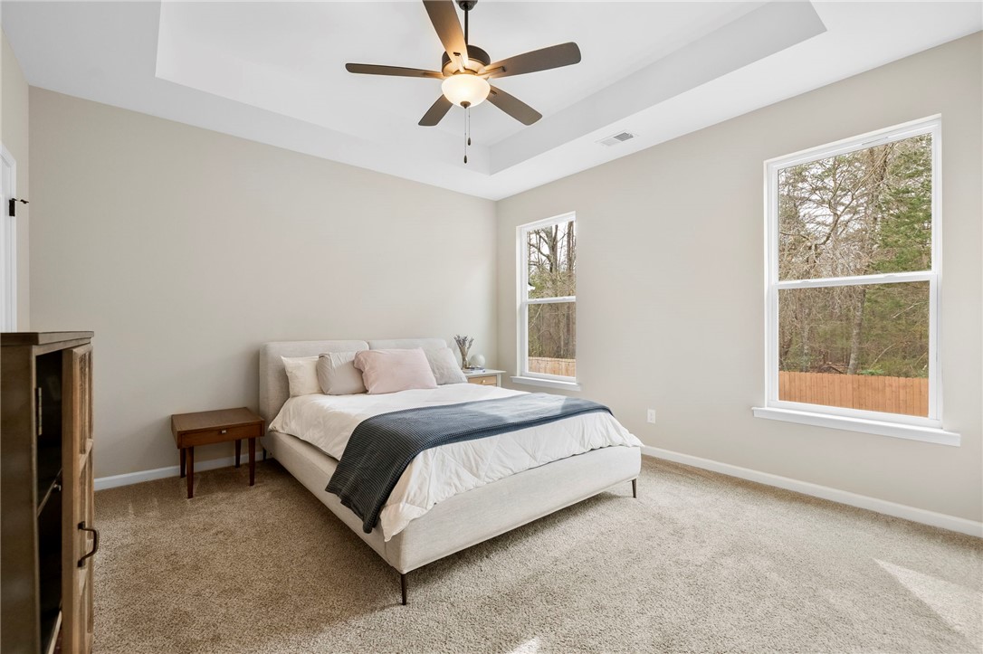 102 Colonial Court Pendleton, SC 29670 - Photo 16 of 30 This primary bedroom offers ample natural light and a comfortable, serene atmosphere for relaxation.