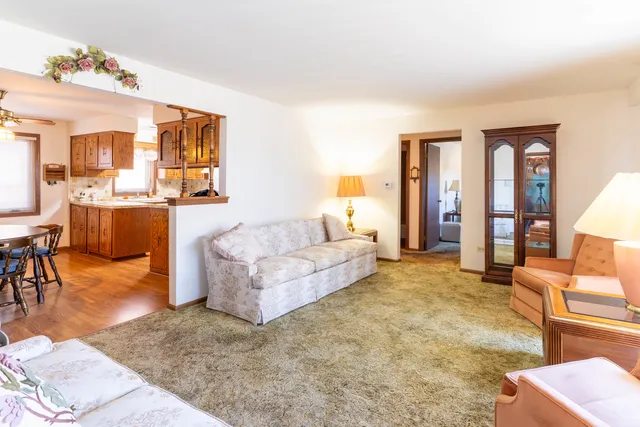 a living room with furniture and a couch