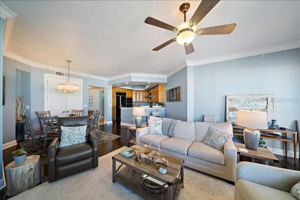 a living room with furniture