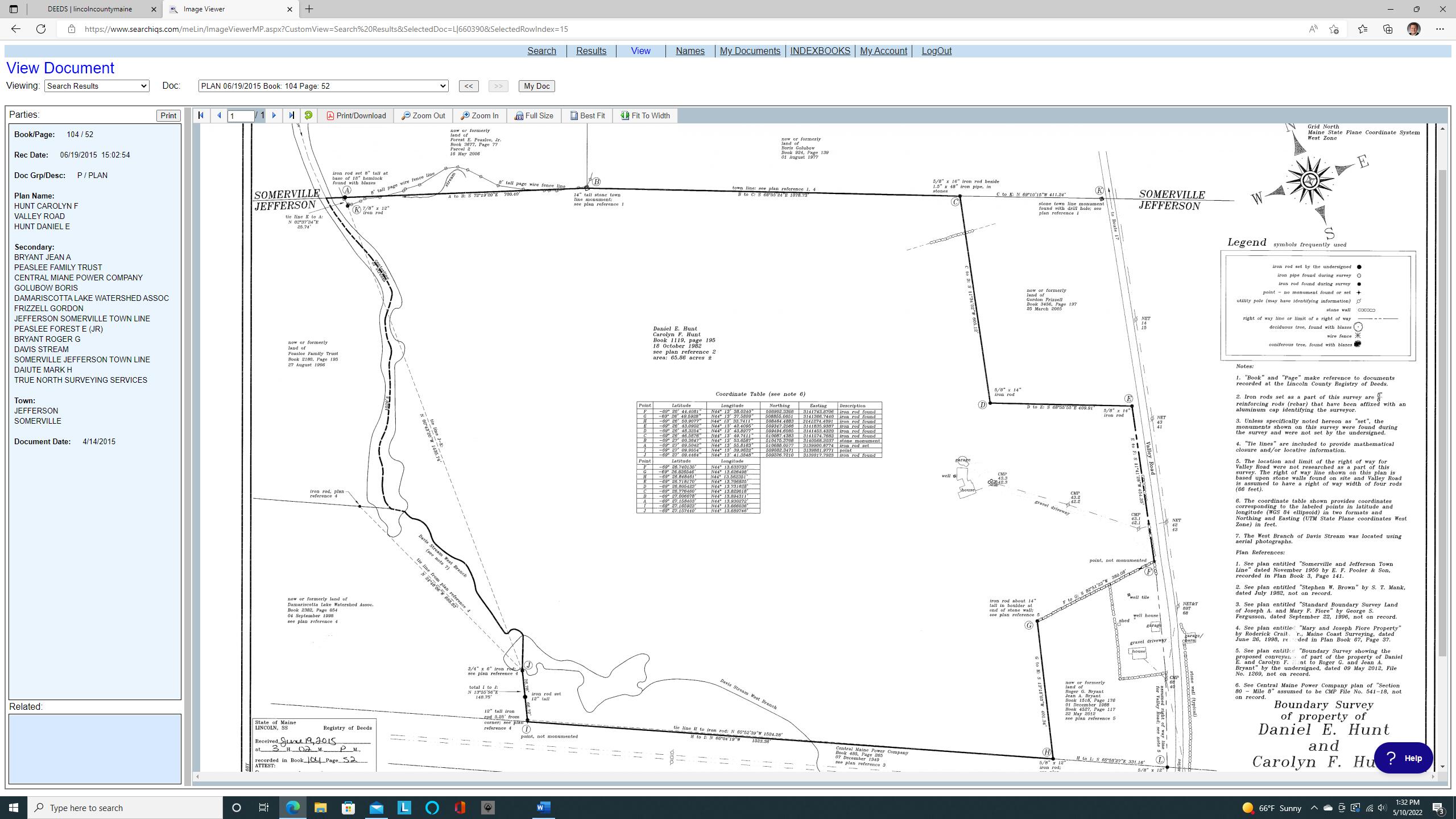 300 Valley Road Jefferson, ME 04348 - Photo 66 of 66 Survey Daniel and Carolyn Hunt Property