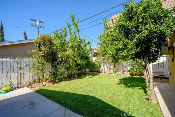 a view of a backyard with a garden