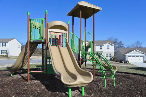a view of a slide in a patio