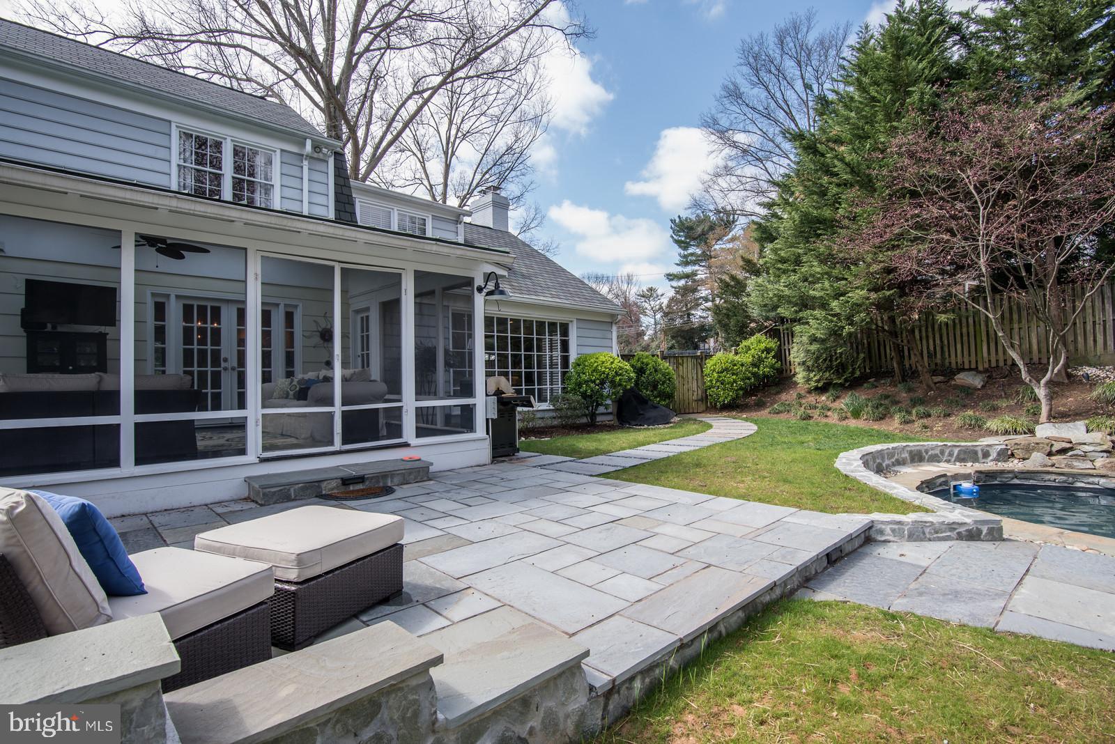 8206 Burning Tree Road Bethesda, MD 20817 - Photo 30 of 37 Flagstone Patio with view of pool