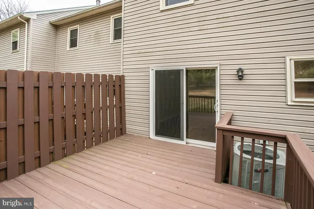 a view of a wooden balcony