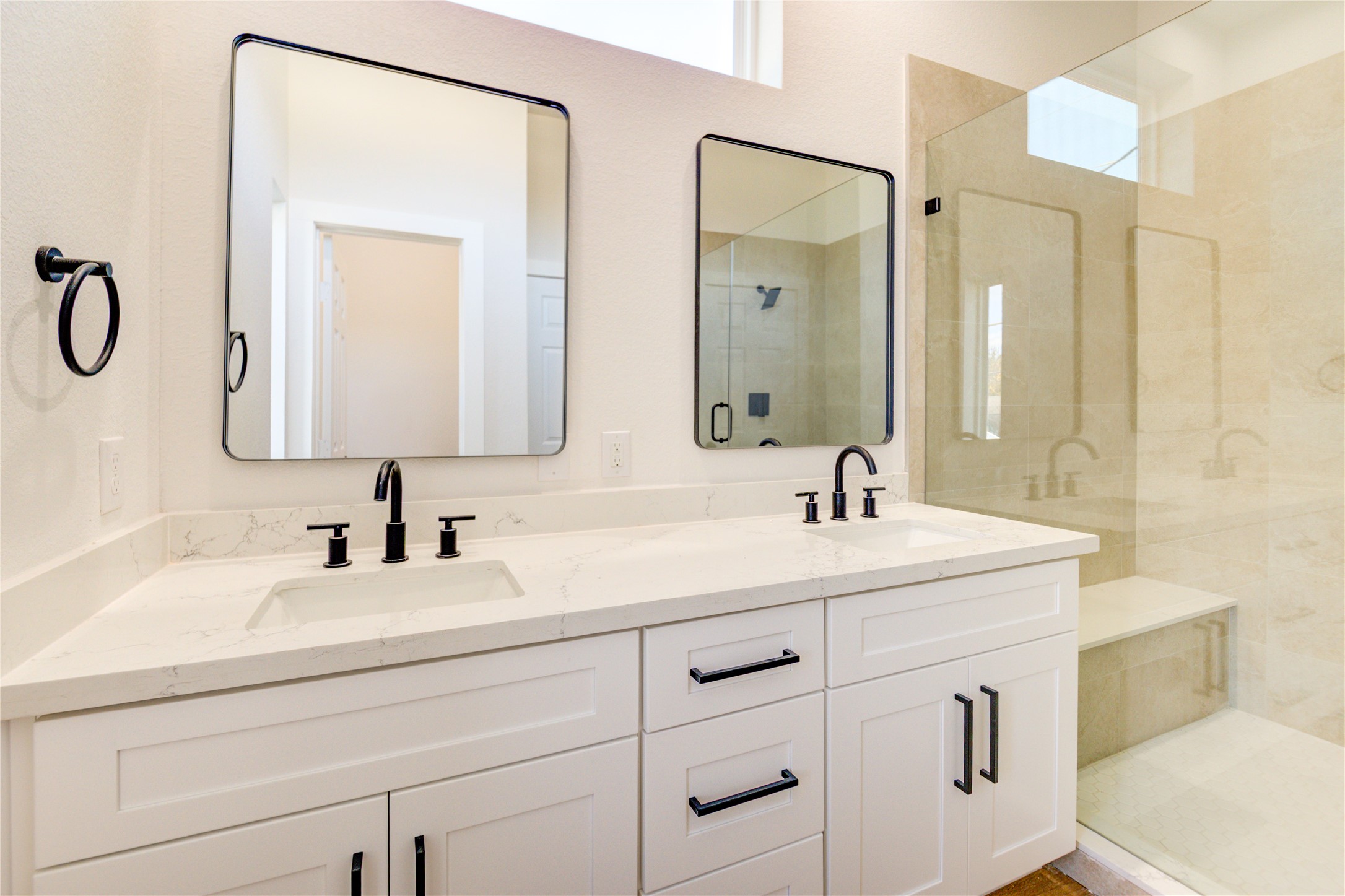 1203 Dewalt Street Houston, TX 77088 - Photo 12 of 26 a bathroom with a double vanity sink mirror and