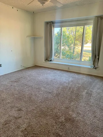 an empty room with a window