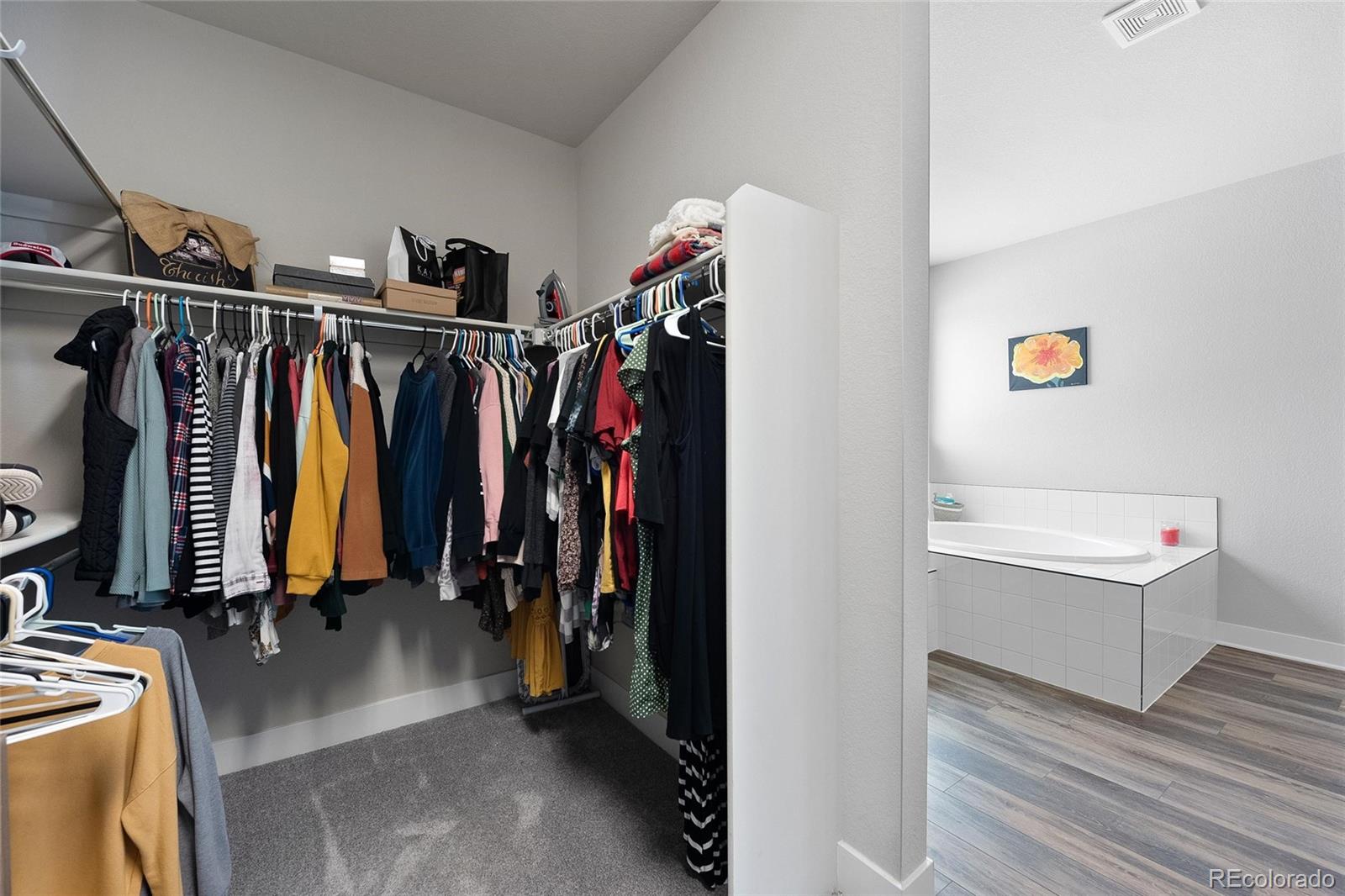 199 Simmental Loop Castle Rock, CO 80104 - Photo 35 of 40 a view of walk in closet with clothes and shoes