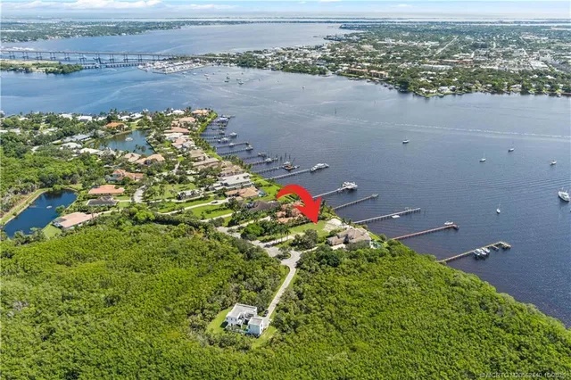 a view of a lake with a city