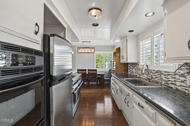 a kitchen with lots of counter top space
