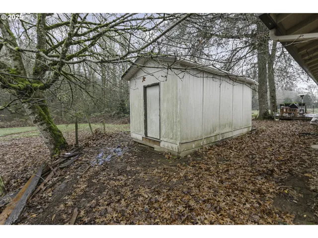 a backyard of a house with lots of green space
