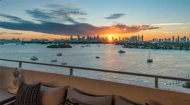 a view of a lake with a outdoor space