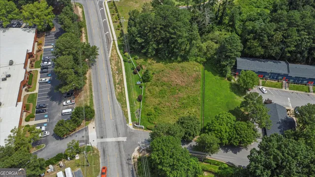 an aerial view of garden