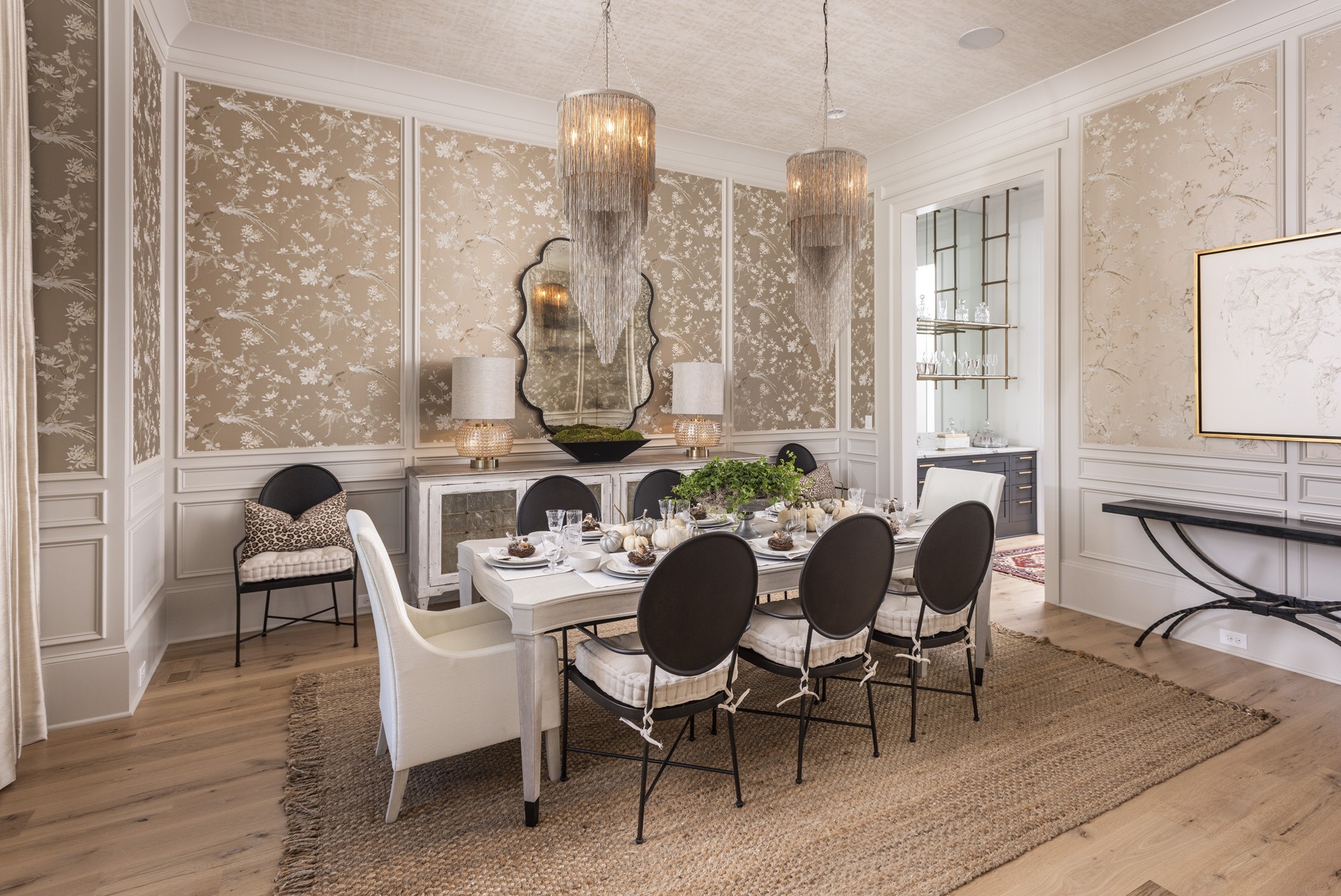 1561 Sunset Road Brentwood, TN 37027 - Photo 14 of 56 a dining room with furniture a chandelier and wooden floor