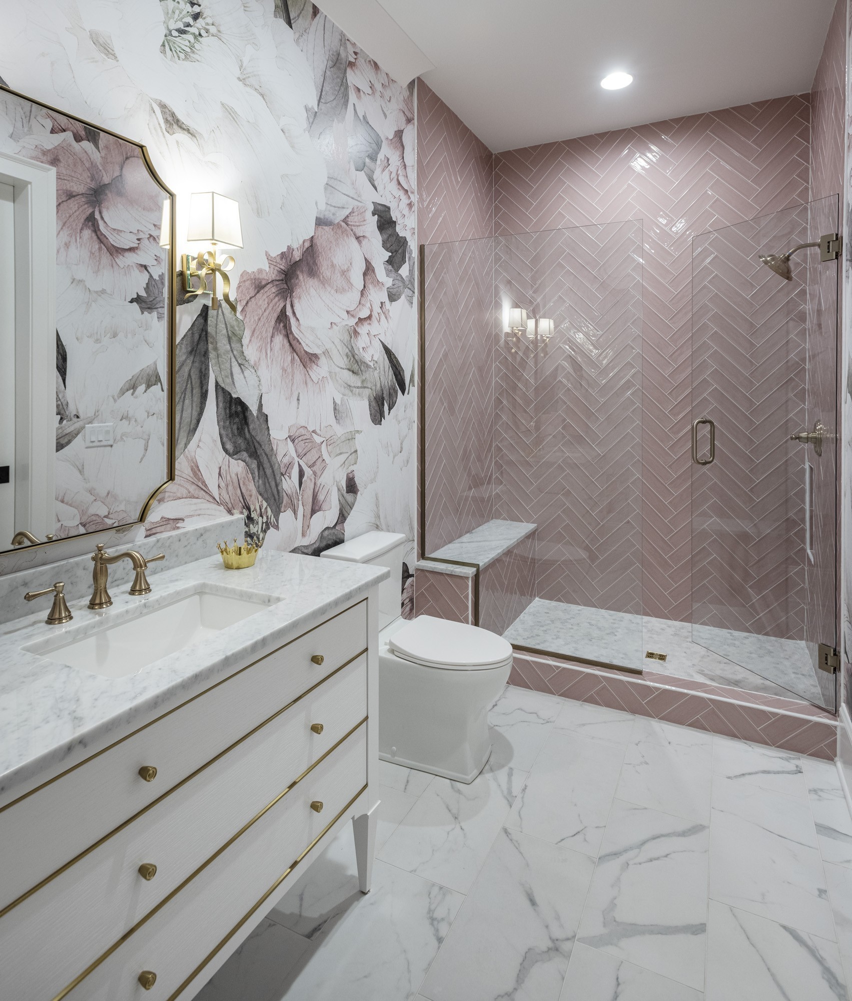 1561 Sunset Road Brentwood, TN 37027 - Photo 35 of 56 a bathroom with a granite countertop sink a toilet and shower