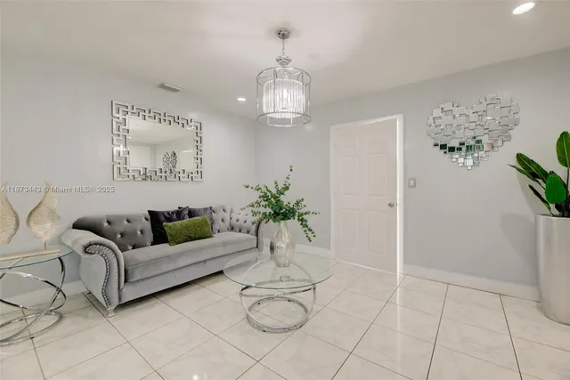 a living room with furniture