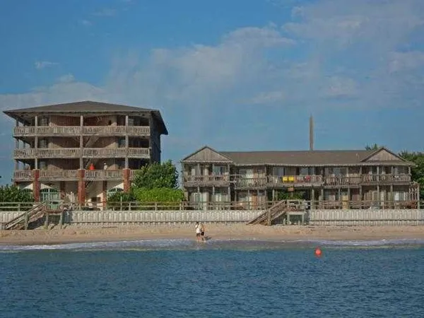 a garden view with a seating space