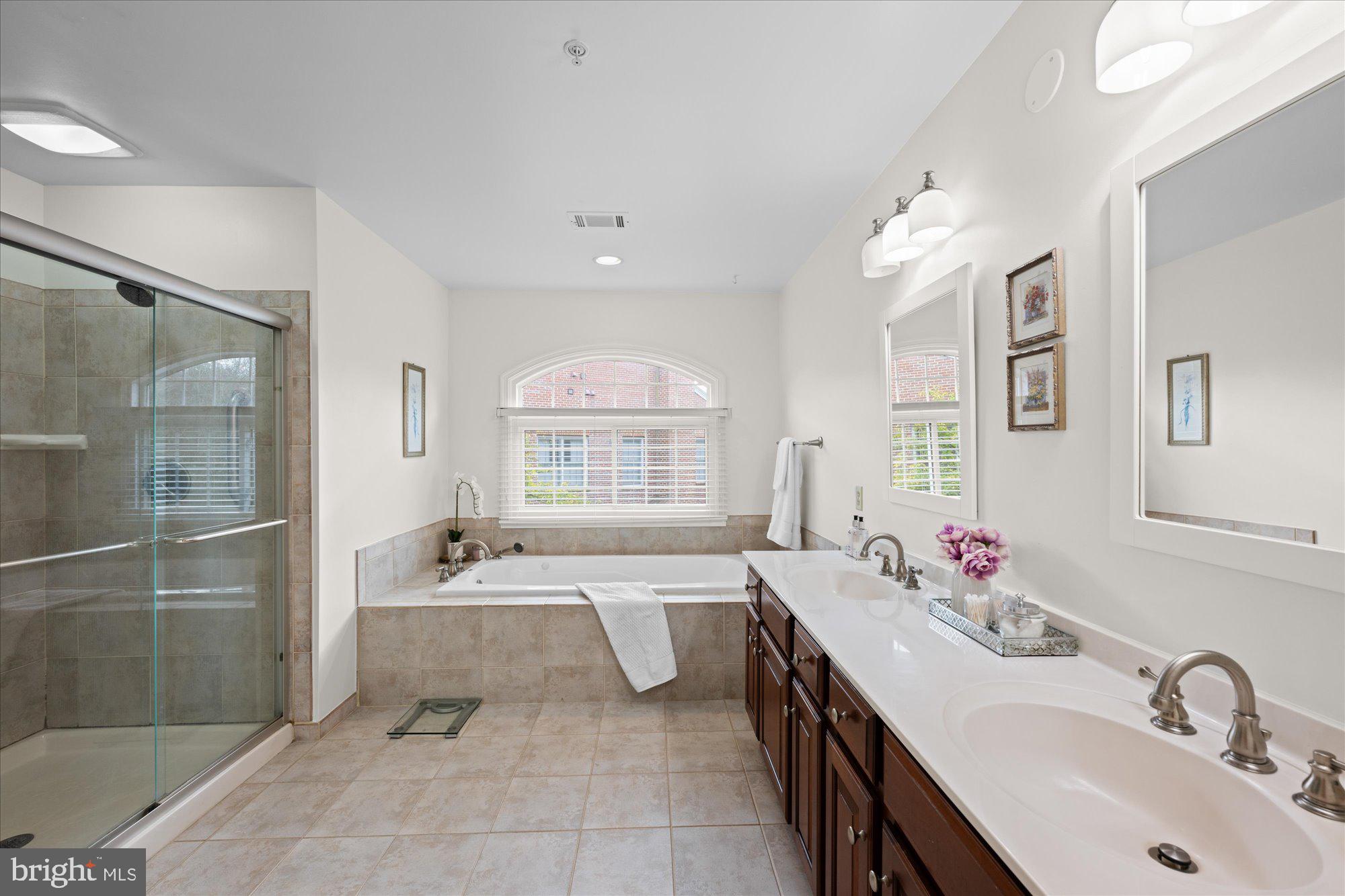 7822 Hidden Meadow Terrace Potomac, MD 20854 - Photo 19 of 29 a spacious bathroom with a bathtub sink and mirror